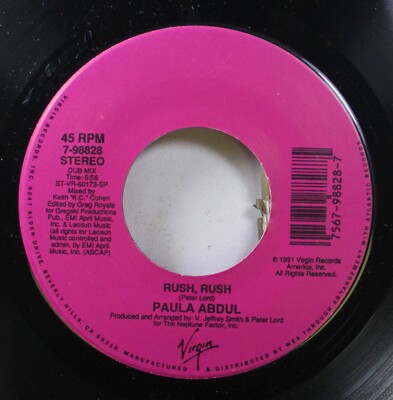90'S / Pop 45 Paula Abdul - Rush, Rush / Rush, Rush On Virgin