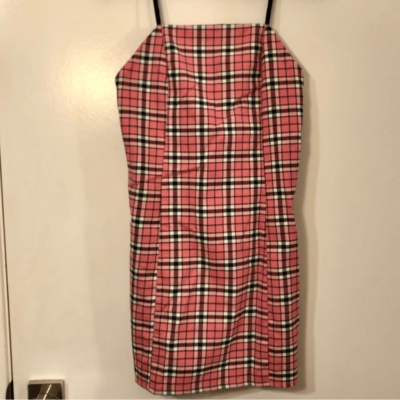 UO Pink Checked Slip Party Dress