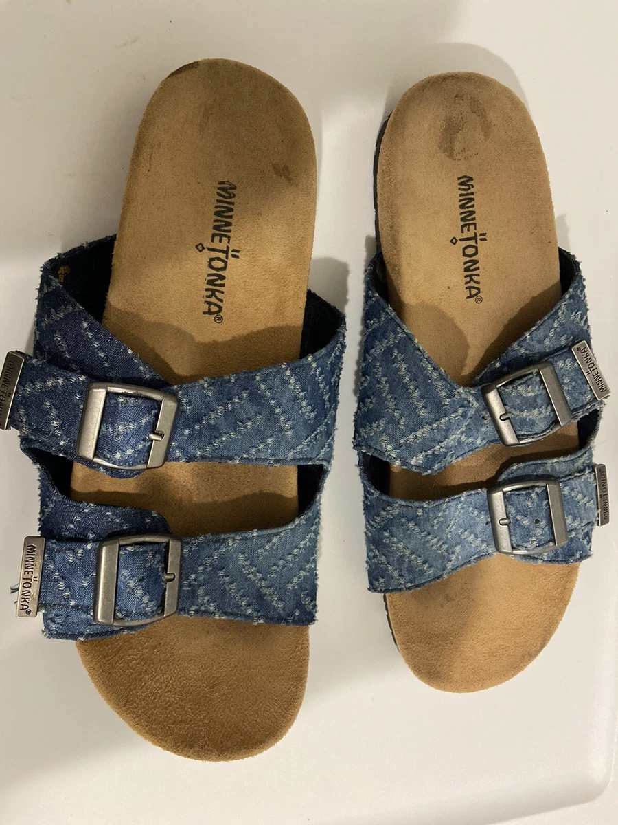 Minnetonka cheap denim sandals