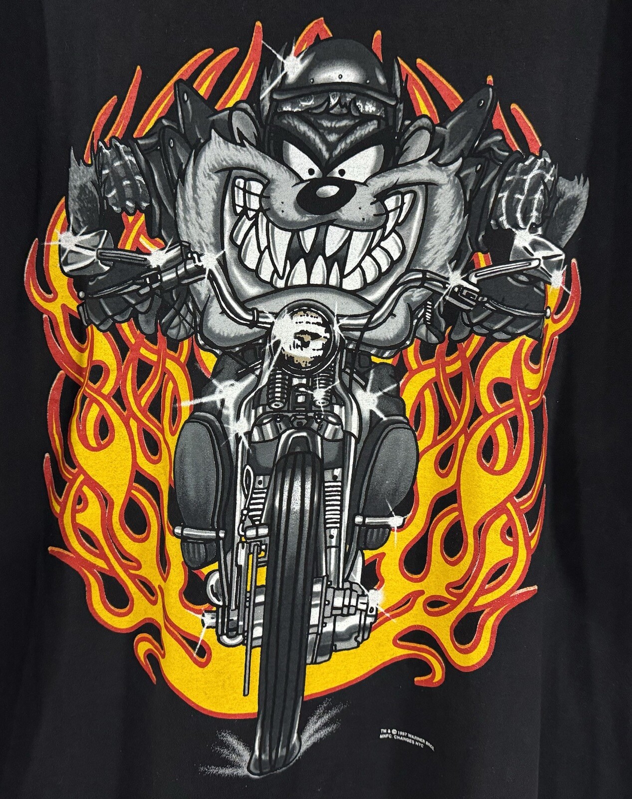 Tazs Motorcycles Shirt 2X 1997 Double Sided Vtg C… - image 2