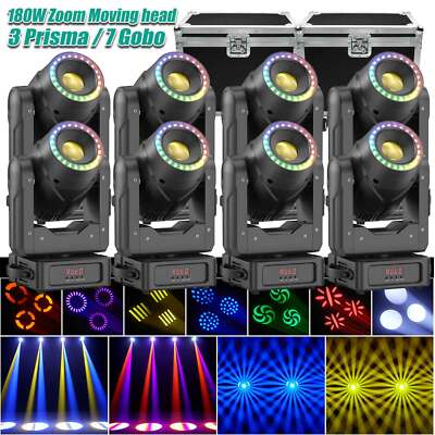 180W LED Zoom Beam Moving Head Mit Flightcase RGBW DMX Wash Bühnenlicht DJ Show