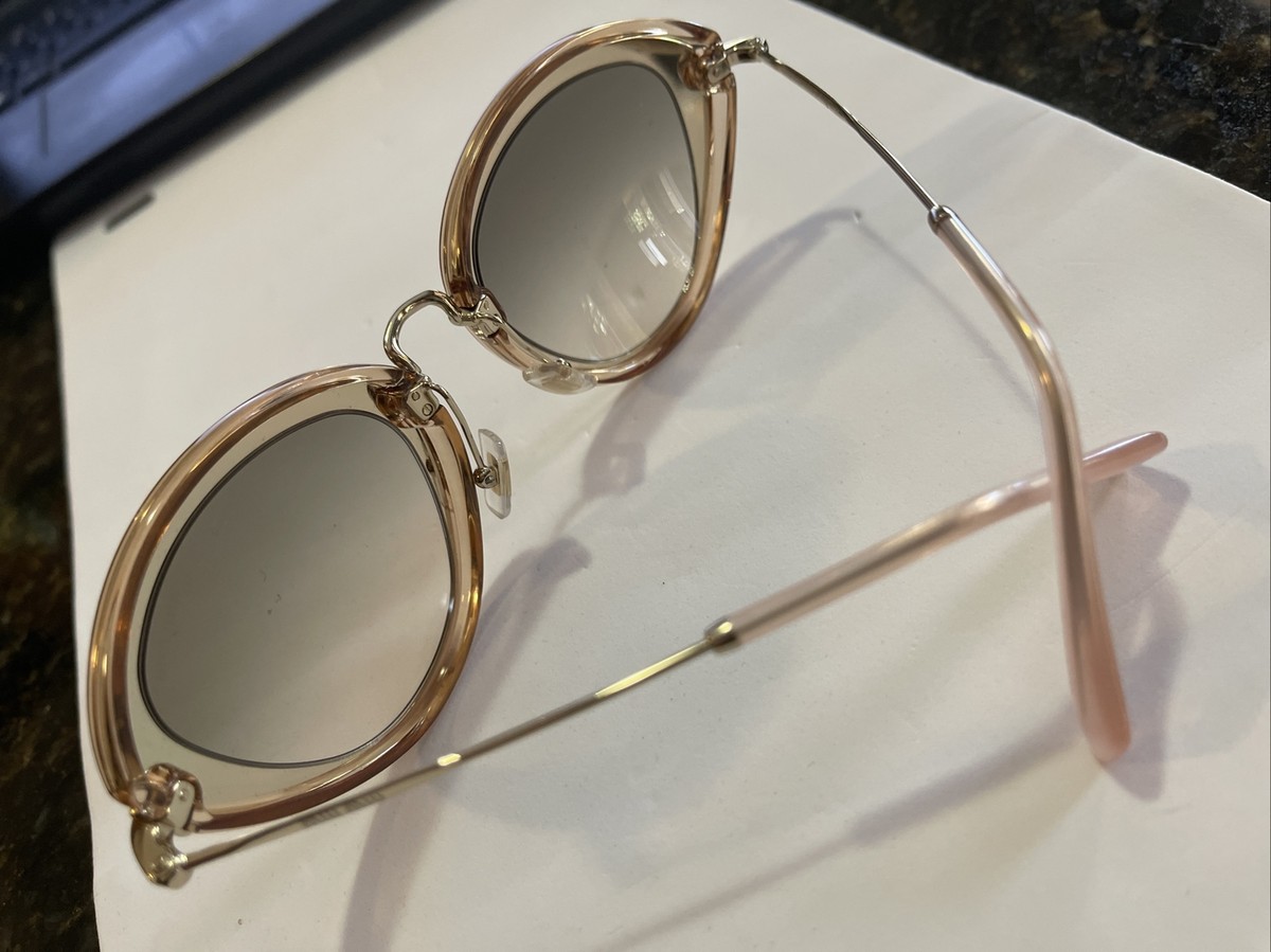 Miu Miu MU51R Gold Tan Cat Eye Sunglasses w/ Case Like New Miu Miu Cat Eye Brown Sunglasses for Women for sale | eBay main image 4