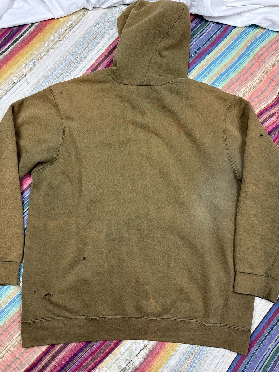 Vintage Nike Hoodie Crazy Faded Green X Brown Center Check Vintage Nike Hoodie Crazy Faded Green X Brown Center Check