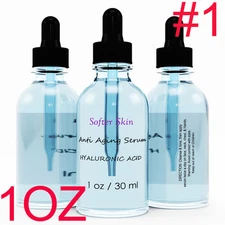 100% Pure HYALURONIC ACID SERUM Anti-Aging-Plumps Wrinkles-Intense Hydration-1oz