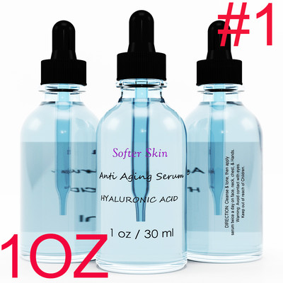 100% Pure HYALURONIC ACID SERUM Anti-Aging-Plumps Wrinkles-Intense Hydration-1oz