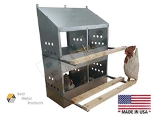 4 Hole Heavy Duty 23ga Galvanized Chicken Nesting Laying Roost Box 0300111