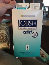 Jobst Medical Legwear Relief 20-30mmHg Firm Compression Knee High Socks M Biege