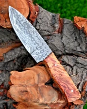 Custom HandMade Forged Damascus Steel Fix Blade Camping Hunting Knife 2669