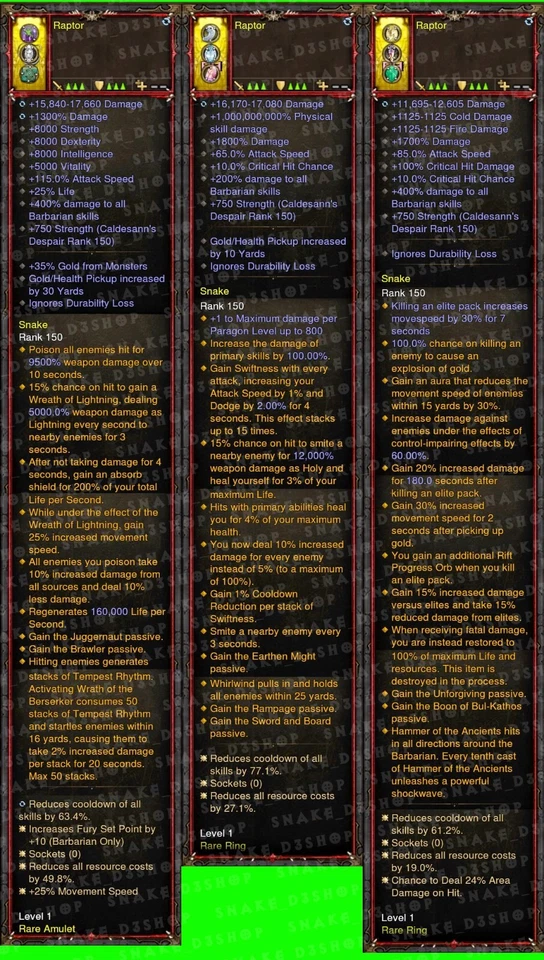 Diablo 3 - Santificado + Etéreo + Infundido SS - El Legado de Raekor - Raptor Foto 4 de 4