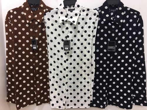 New Pronti Collection Mens Fashion Micro Poker/ Polka Dot Long sleeves Shirts - Picture 6 of 12