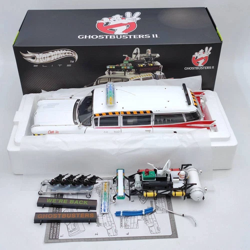 HOT WHEELS 1:18 Cadillac Ghostbusters II ECTO 1A Elite X5470 Diecast Models US - Picture 12 of 13