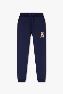 Jogger Moschino Noir Logo Peluche - Taille S Homme - Neuf Avec Étiquettes