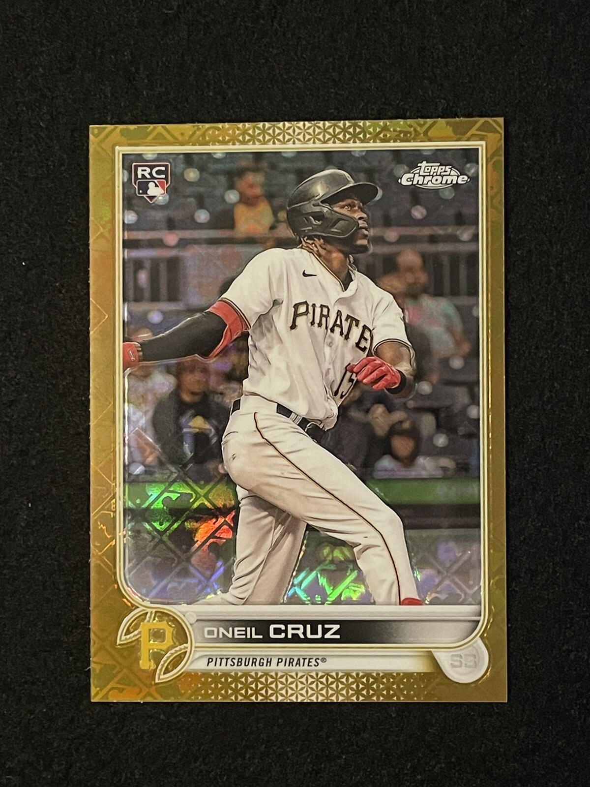 2022 Topps Chrome Logofractor #22 Oneil Cruz Gold Refractor #’d 35/50 Pirates