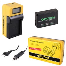 Batteria Patona Premium + caricabatteria Synchron LCD per Canon EOS M10