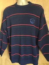 TOM SAYERS TS Mens Striped Jumper Sweater SIZE LARGE  20% Wool  . 26" Pit To Pit