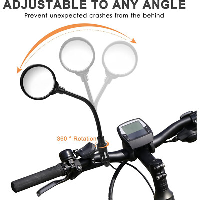 2Pcs Fahrradspiegel E-Bike Rückspiegel Spiegel Fahrrad Rechts Links MTB City DHL