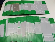 Lego 33 Piece Large Studded Road Base Plate Lot {WASHED}