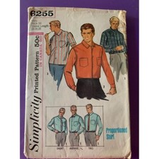 Vintage Simplicity Mens Shirt 6255 Pattern