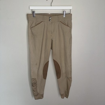 Dover Saddlery Riding Pants Women s 28 Beige Buttons Cropped Equestrian Sport