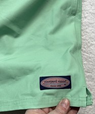 Vinyard Vines Swim Trunks Mens XL Mint Fine Line Chappy Striped Shorts Preppy