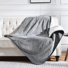 Soft Waterproof Blanket for Bed Couch Sofa, Grey, 50x60 inches  Liquid Pee P...