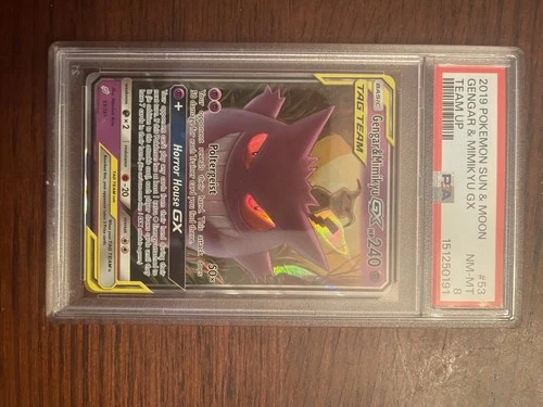 Pokémon Gengar & Mimikyu GX TAG TEAM Holo Ultra Rare Team Up 53/181 PSA