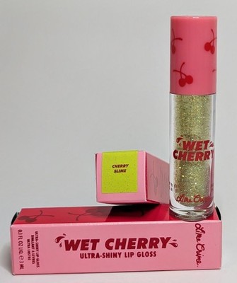 Lime Crime Wet Cherry Ultra Shine Lip Gloss Cherry Slime NIB Glitter 3ml