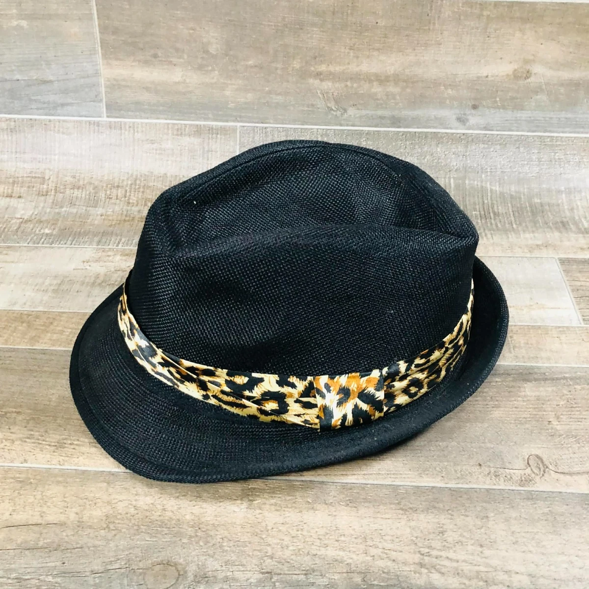 Cappello Fedora nero a tesa larga da uomo, cappello