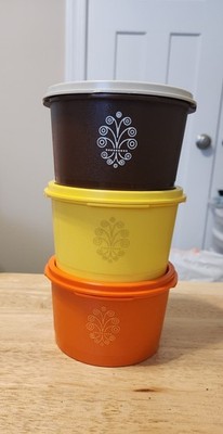 3 VTG TUPPERWARE SERVALIER Canisters #1297 w/Lids NEW!!