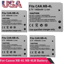 1-4X Battery NB-4L NB4L for Canon PowerShot TX1 ELPH SD450 SD780 SD1400 SD400
