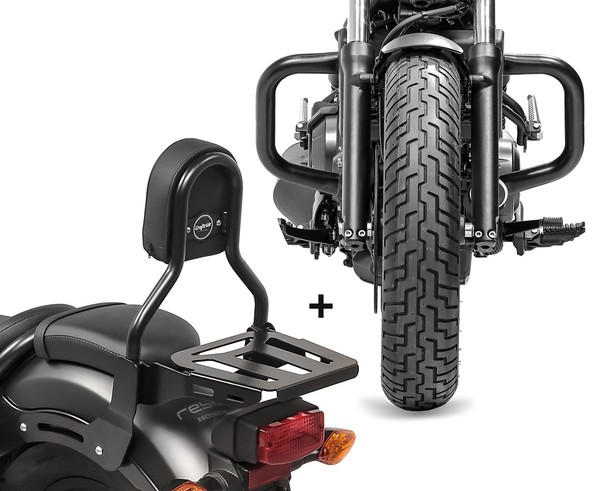 Set RH3 Sissy Bar CL3 + GepäCkträGer + SturzbüGel FüR Honda Rebel 500 17-26-image