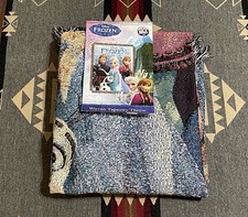 Disney Frozen Elsa Anna Tapestry Throw Blanket USA Made