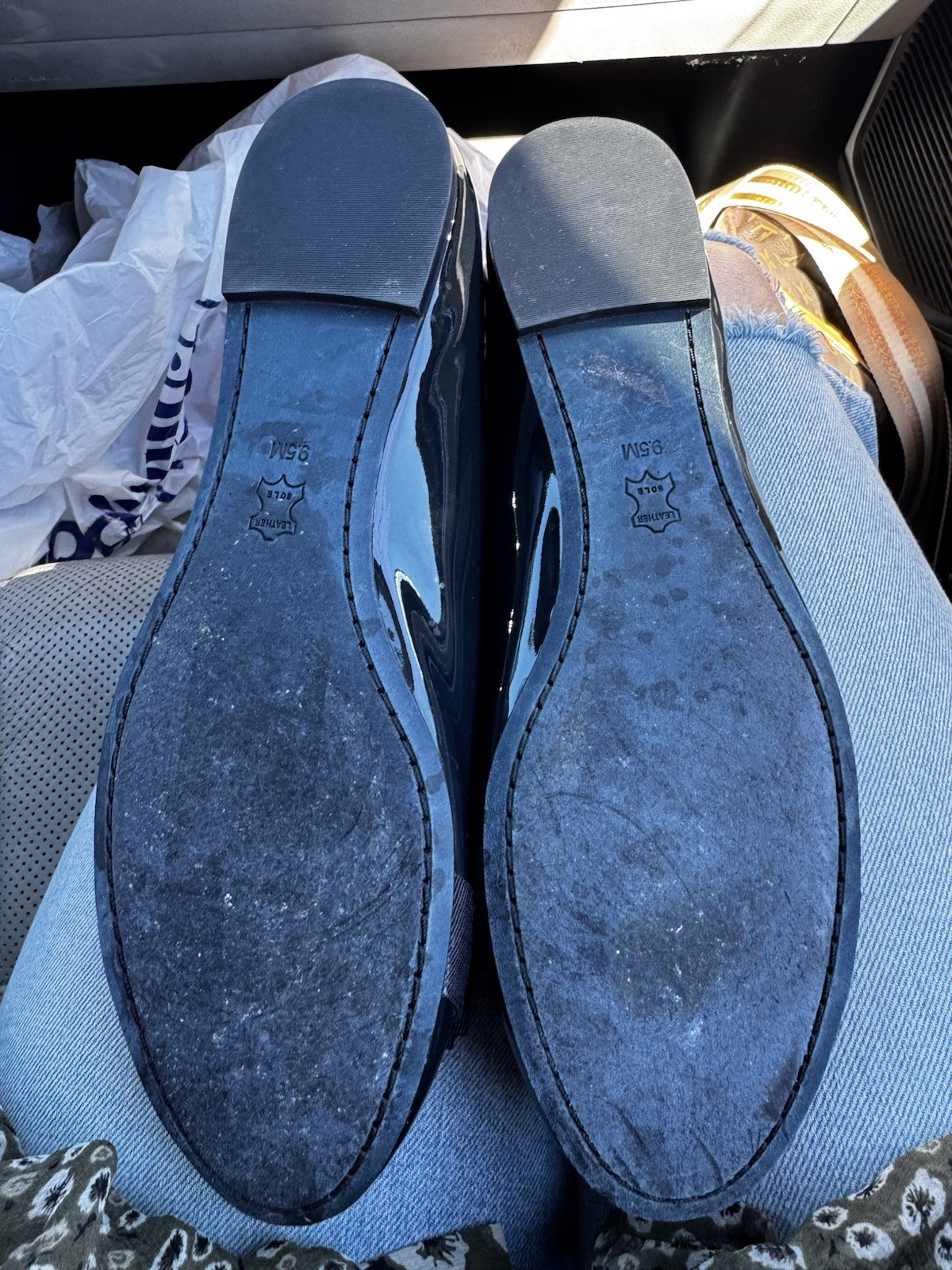 Tory Burch Claire Black Patent Leather Bow Flats - Size 9.5M thumbnail 6