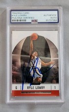 Kyle Lowry signed 2006-07 Topps Finest Basketball rookie card RC IP auto PSA