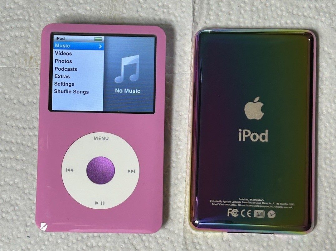 Apple iPod classic 7th Generation 256gb SSD Pinky Rainbow Back