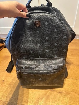 MCM Stark Rucksack Medium Schwarz Leder