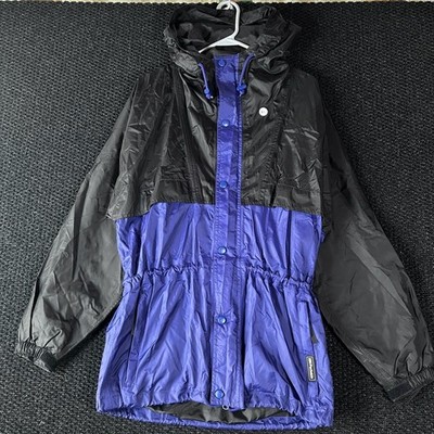 Helly Hansen HH Windbreaker Jacket XS Black Blue Lightweight Hooded Pullover