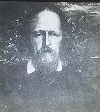 Portrait of  Alfred, Lord Tennyson, Poet, NO LABEL Magic Lantern Glass Slide