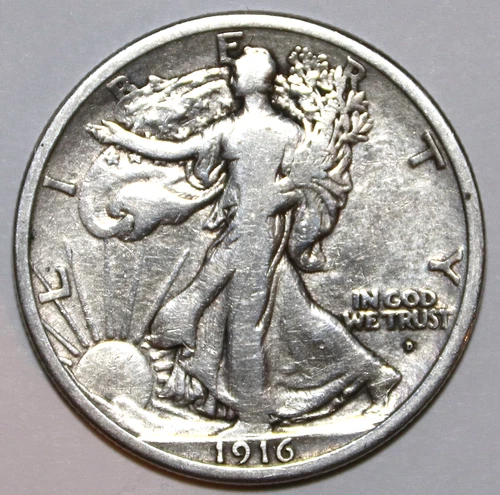 1916-D Walking Liberty Half Dollar - Fine - #9653D