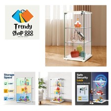 3 Layers 16''W x 16''D x 33''H Glass Display Cabinet Showcase Countertop with...