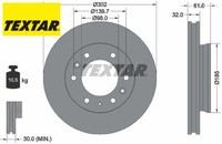 2X Bremsscheibe Textar 92253403 2 Bremsscheiben Vorderachse Vorne