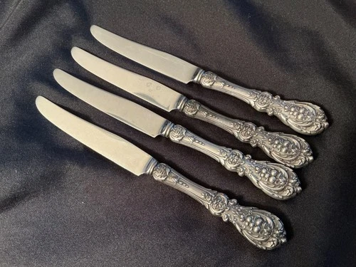 Lot 4 Reed & Barton Francis I Sterling 7-1/8" Modern Blade Youth Knife Monogram