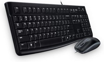 Logitech MK120 USB optische Maus - Schwarz, optimale Präzision, bequemes Design 