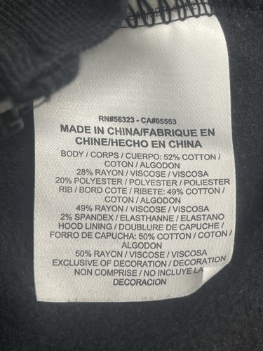 Nike Sportswear Full Zip Hooded Sweatshirt Kids Size Medium Hoodie Black White - Picture 7 of 10