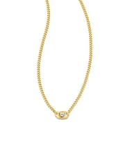 Kendra Scott The Delaney 18k Gold Vermeil Curb Chain Necklace in White Sapphire