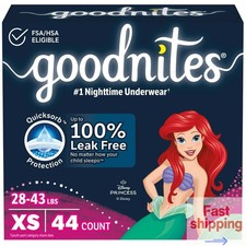 Goodnites Girls' Nighttime Underwear - Size XS Count 44