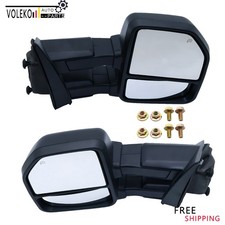 Matte Black Manual Extendable Side Towing Mirrors Lhrh For 2015-2018 Ford F150