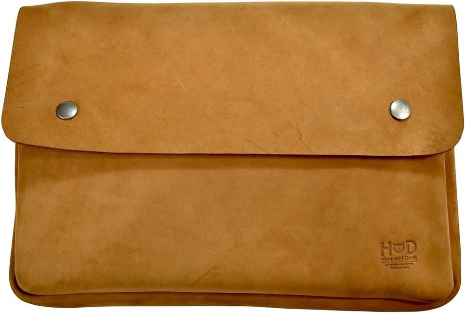 Vintage Full Grain Leather Binder, Handmade A5 File Case - Image 3 of 4