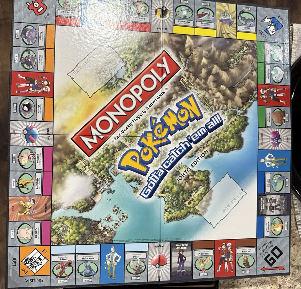 Monopoly Pokemon Johto Edition Board Game Hasbro (100% Complete) - Image 2 of 3