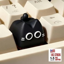 Artisan Keycaps, Cute Cat Custom Key Caps for MX Mechanical Keyboard, Black cat